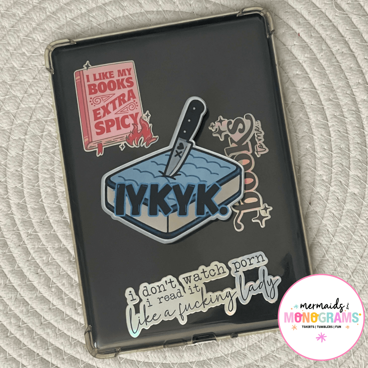 Handmade bookish Kindle accessory for dark romance and spicy book lovers