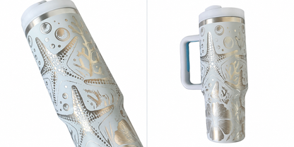 Starfish & Sea Life 40oz Laser Engraved Tumbler