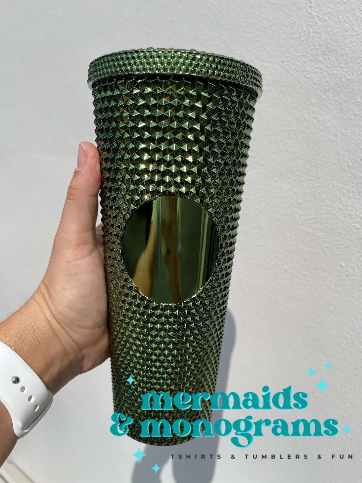 Personalized 24oz Studded Tumbler – Custom Monogram Cup with Straw | Stylish Textured Acrylic Tumbler