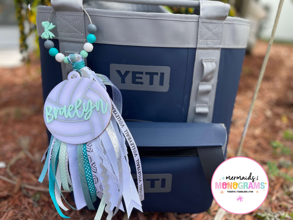 Volleyball Bag Tag  personalized on cooler
