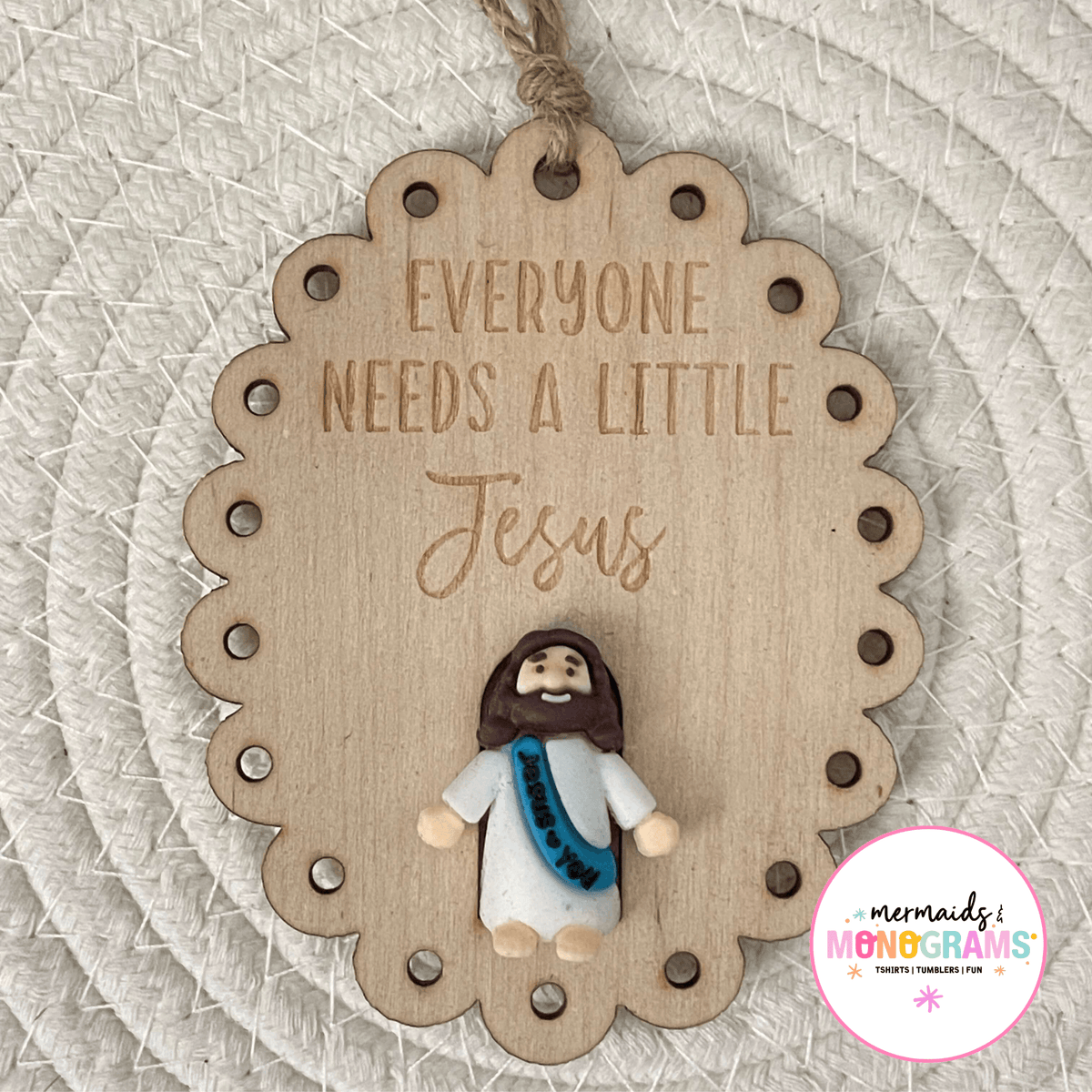 Everyone needs jesus scallop circle